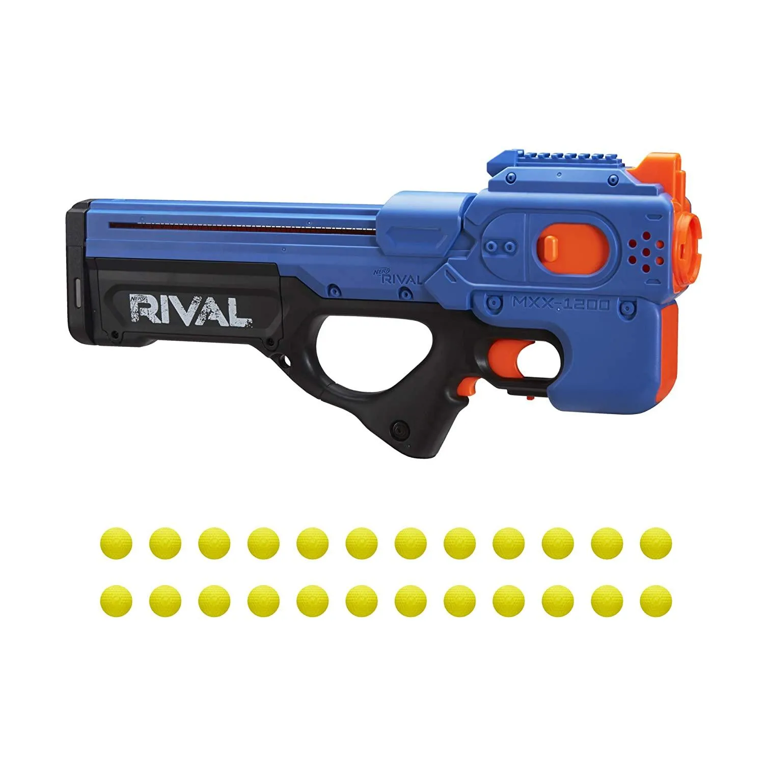 Nerf Rival Charger Mxx-1200 Motorized Blaster, 12-Round Capacity, 100 FPS Velocity, Includes 24 Rival Rounds, Team Blue