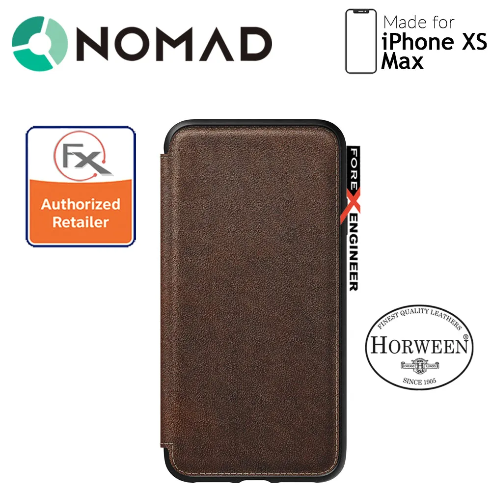 Nomad Leather Folio Case for iPhone Xs Max - Rustic Brown