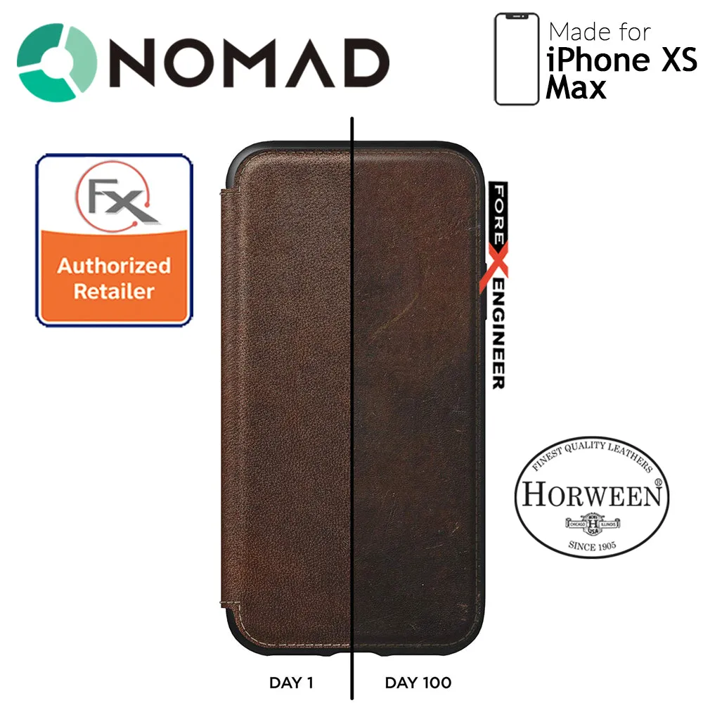 Nomad Leather Folio Case for iPhone Xs Max - Rustic Brown