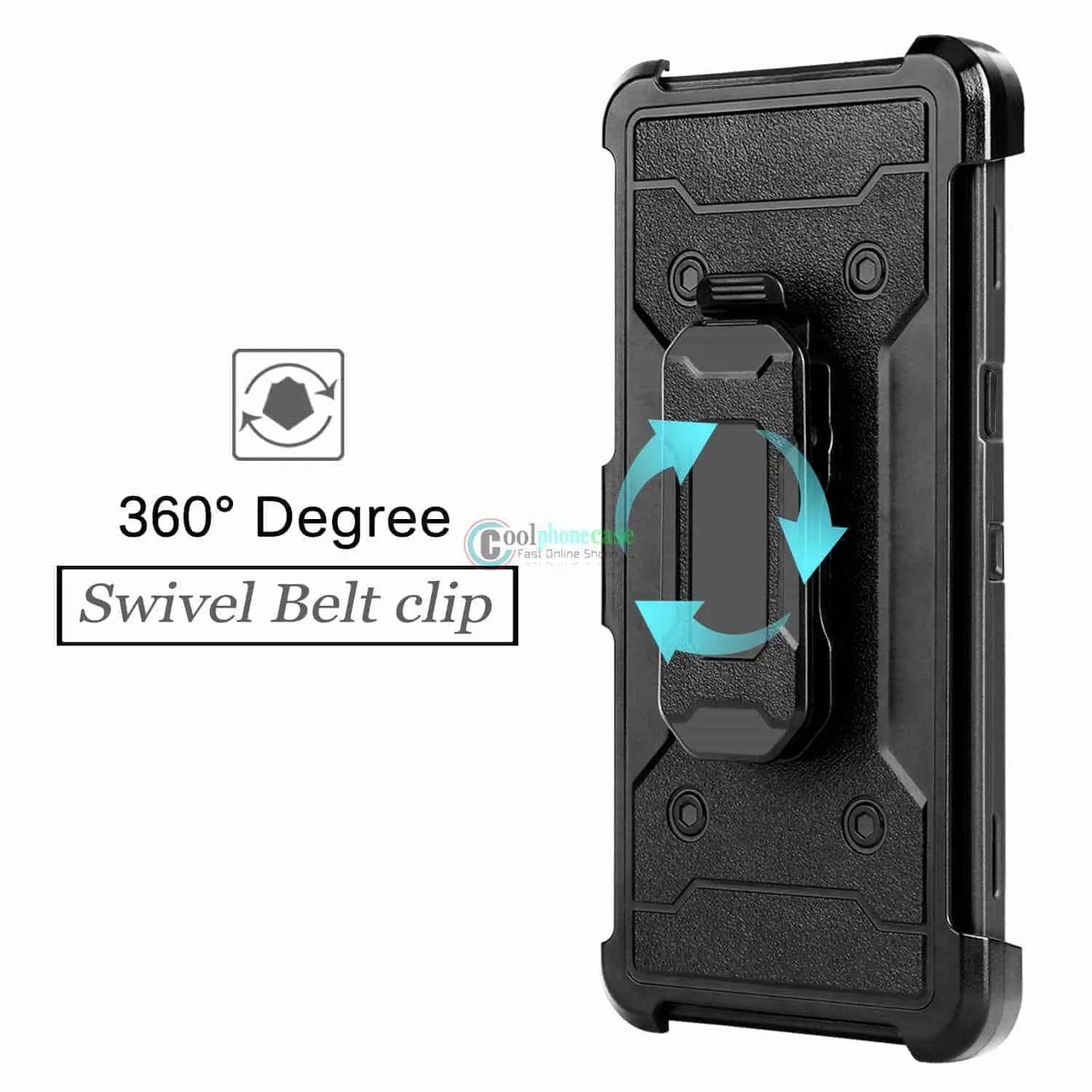 Note 8 Shockproof Armor Holster Belt Clip Rugged Case Black