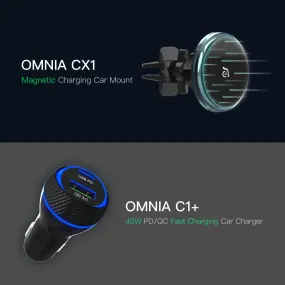 OMNIA CX1 Magnetic Charging Car Mount   OMNIA C1  45W PD/QC Fast charging Car Charger