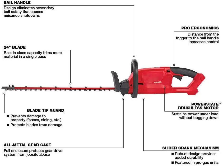 Open Box - Milwaukee M18 FUEL 18V 24 In. Cordless Hedge Trimmer