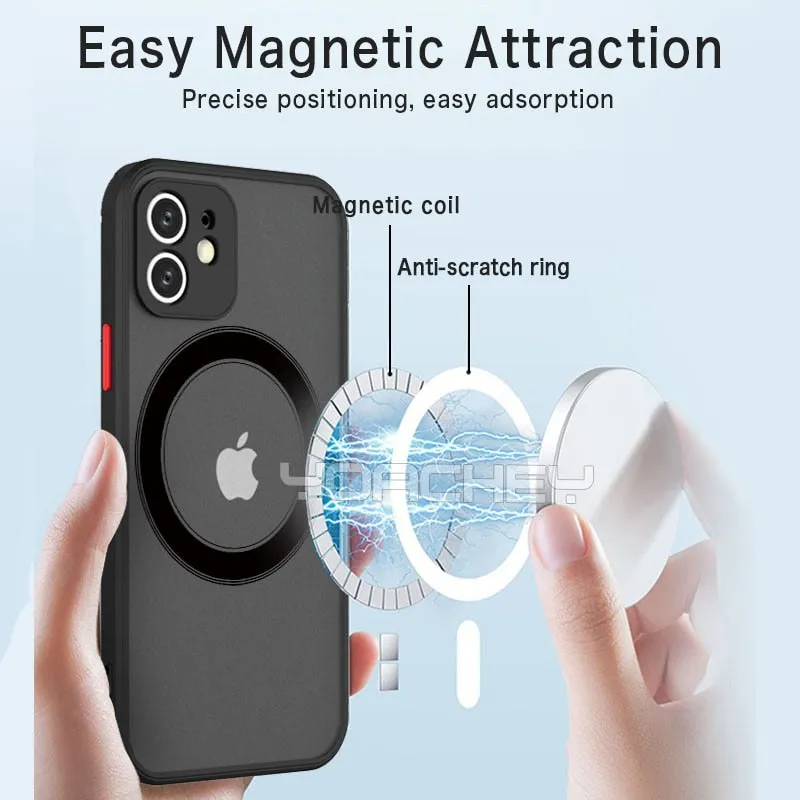 Phone Case Shockproof Armor Cover Magnetic Magsafe Wireless Charge Phone Case For iPhone 13 14 12 Plus Pro Pro Max