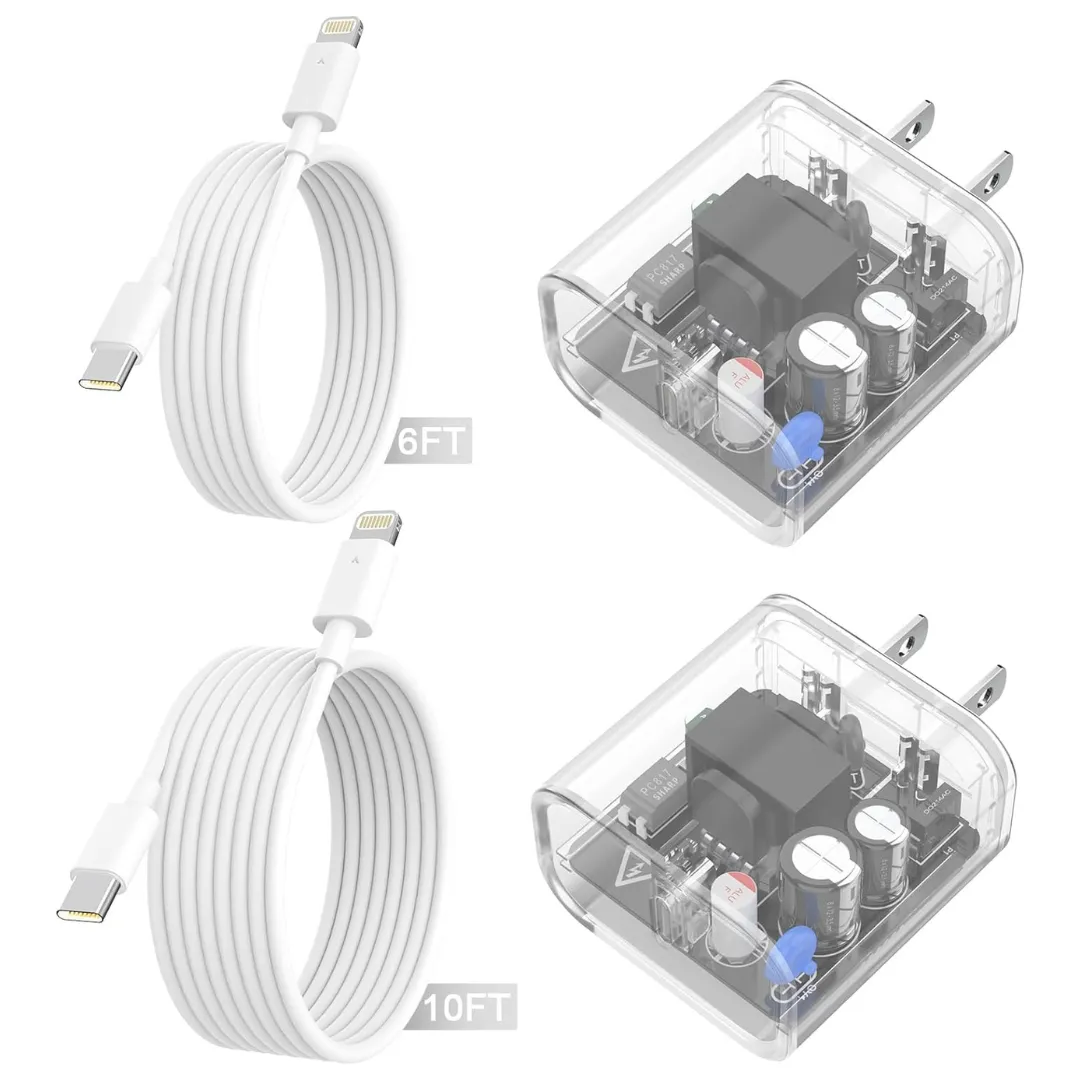 Phone Charger, 2 Pack 20w PD USB C Wall Fast Charger Block Adapter