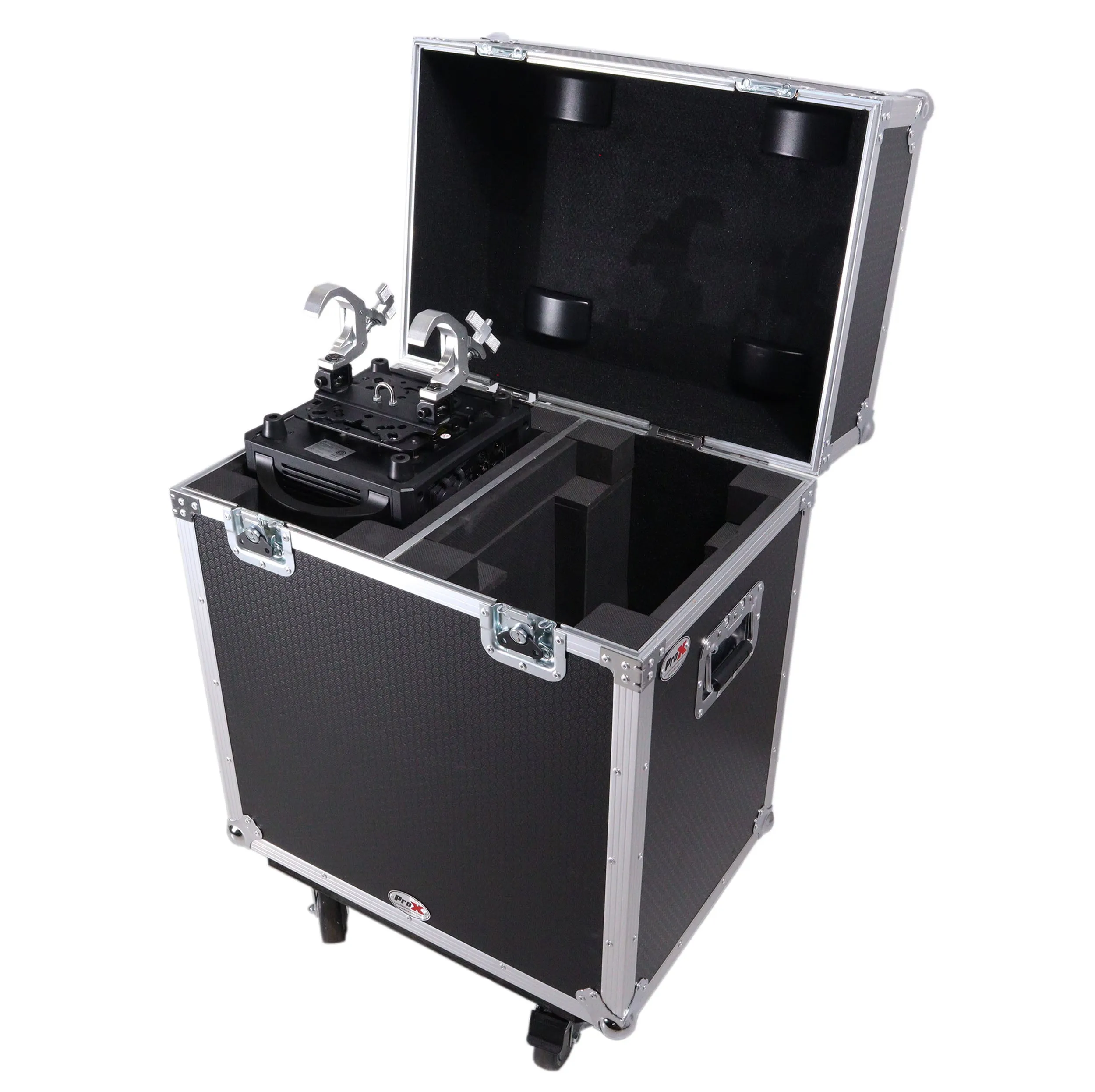 ProX XS-MH12RX2W Moving Head Lighting Road Case for ADJ Hydro Beam X12 Vizi Beam 12RX  Fits 2 Units with 4" Casters