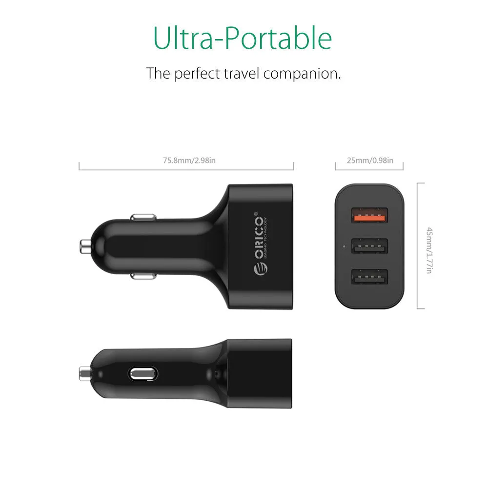 Quick Charge 2.0 Universal USB Fast Car Charger Adapter 35W For Mobile Phones iPhone Samsung Tablet PC 12V/24V