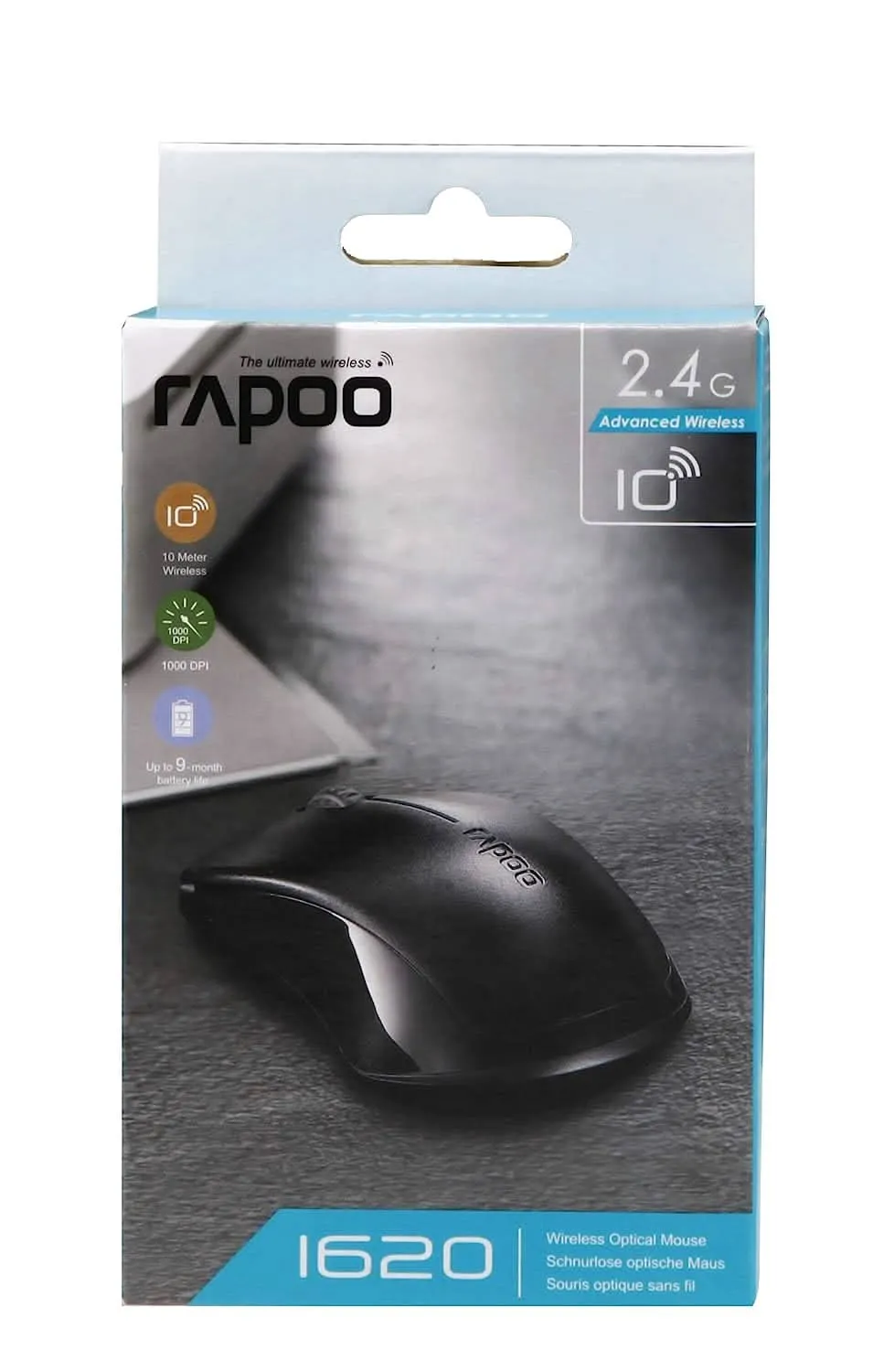 RAPOO 3KEY 1620 WIRELESS MOUSE BLACK