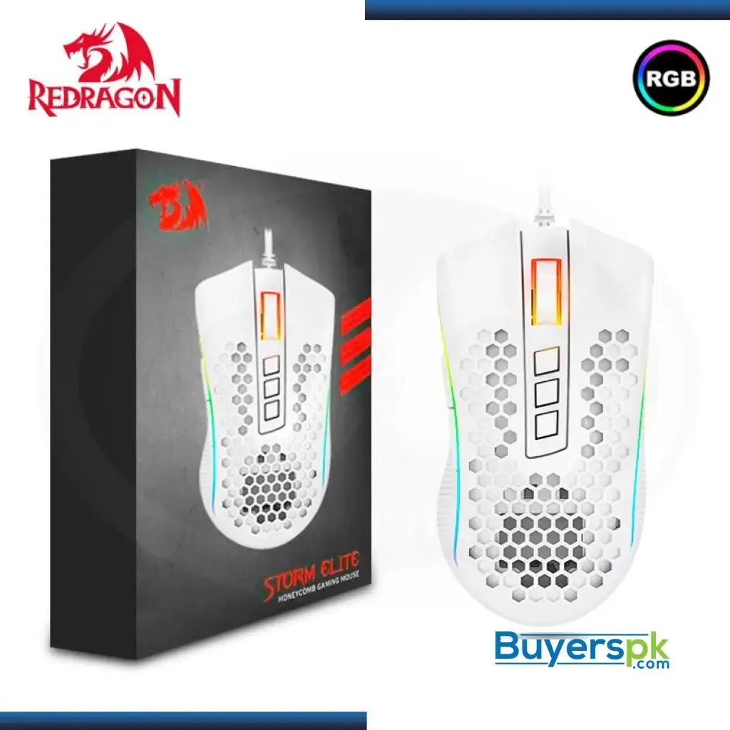 Redragon Storm Elite Lunar White M988w Gaming Mouse