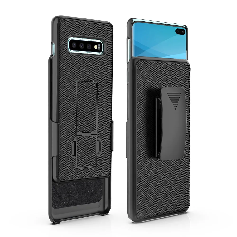 Samsung Galaxy S10 Plus Case, Galaxy S10  Case, Rugged Slim Rotating Swivel Lock Holster Shell Combo Case for Galaxy S10 Plus