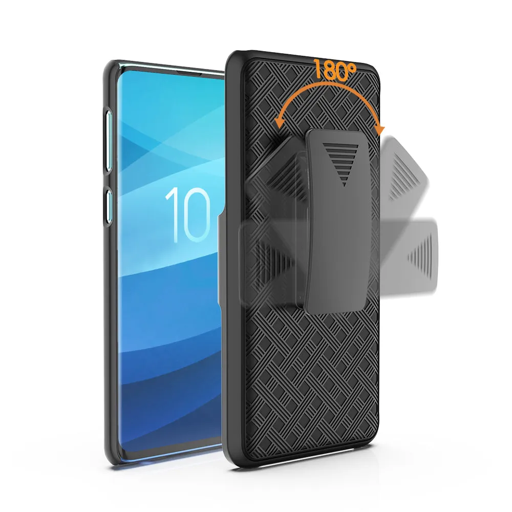 Samsung Galaxy S10 Plus Case, Galaxy S10  Case, Rugged Slim Rotating Swivel Lock Holster Shell Combo Case for Galaxy S10 Plus