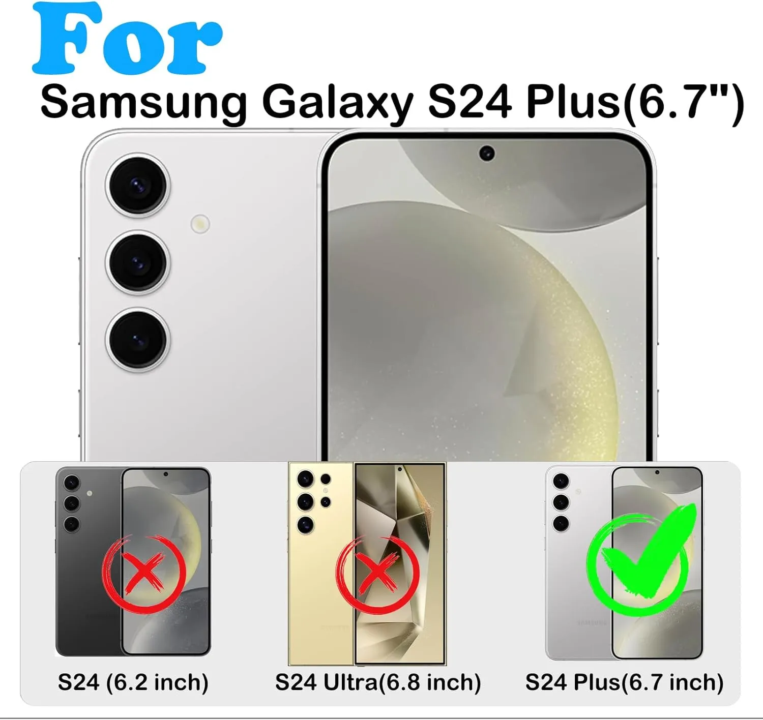 Samsung Galaxy S24 Plus Case Belt Clip Holster Kickstand Protection Full Body Rugged Phone Cover