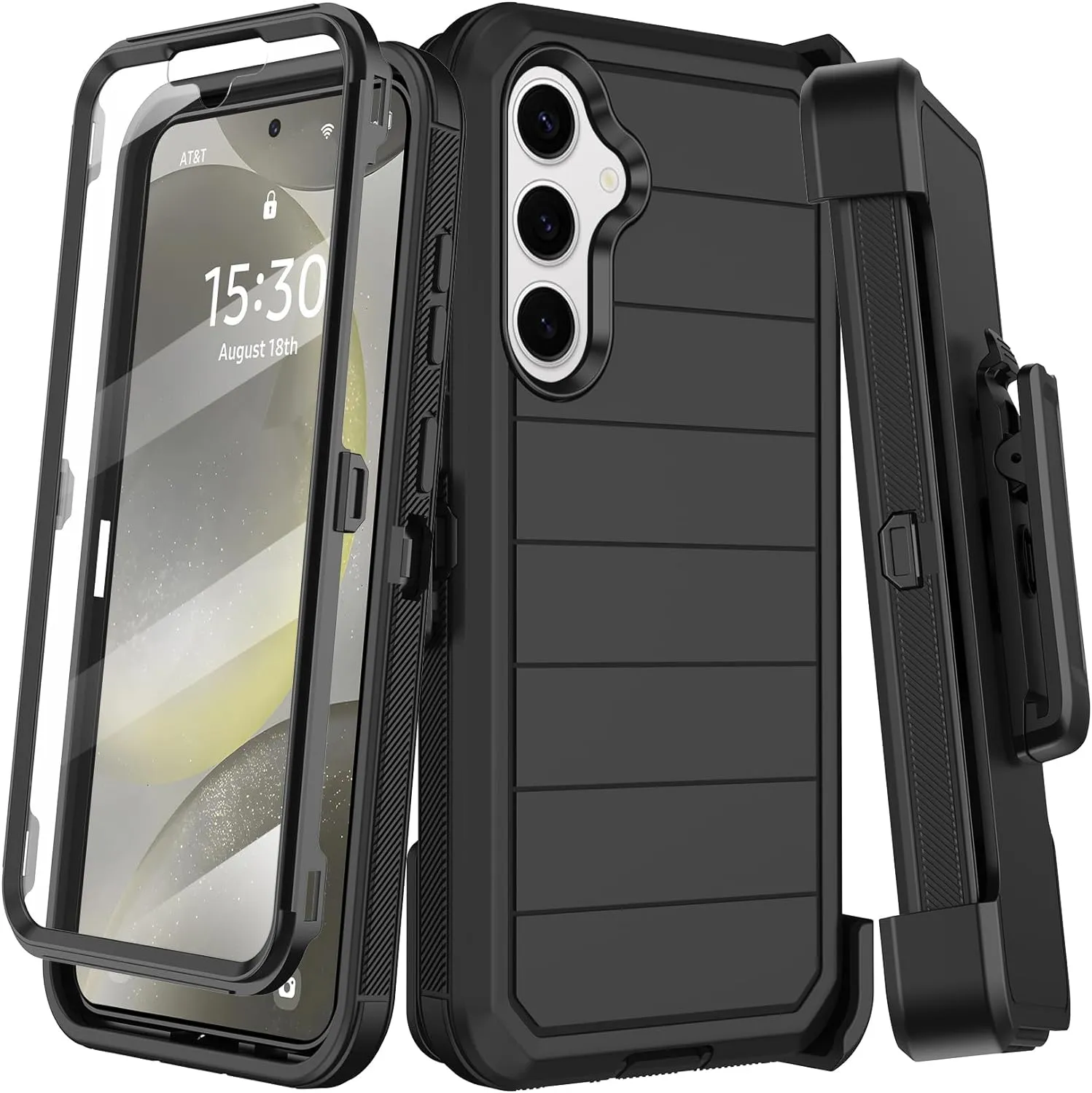 Samsung Galaxy S24 Plus Case Belt Clip Holster Kickstand Protection Full Body Rugged Phone Cover