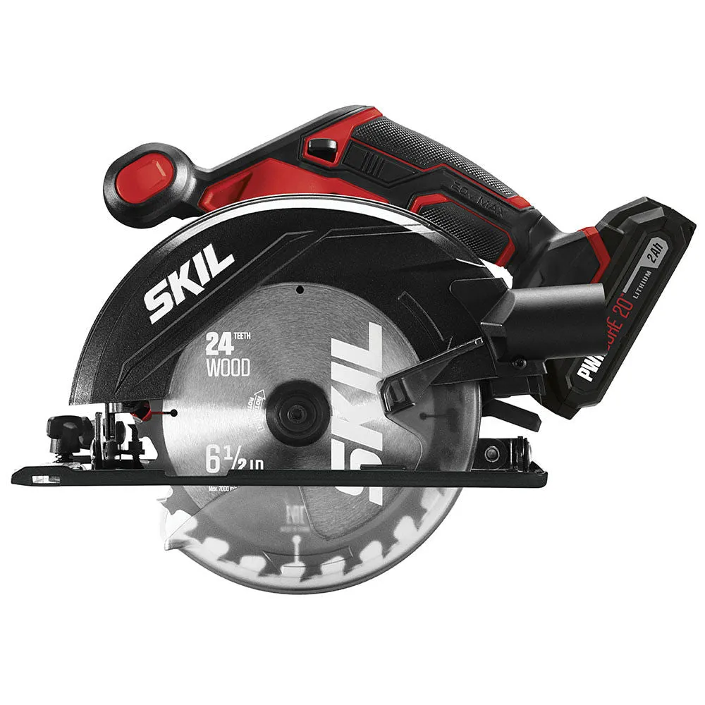 SKIL PWR CORE 20️V 6-1/2 In. Circular Saw Kit with 2.0Ah Lithium Batteries