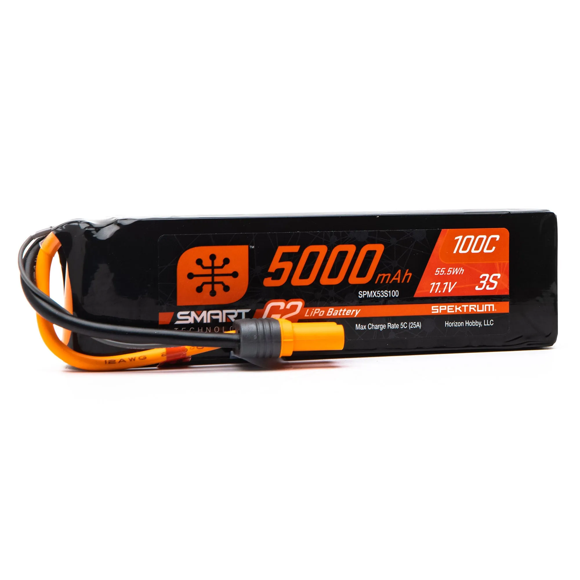 Spektrum 5000mAh 3S 11.1V Smart G2 Soft Case LiPo 100C IC5 SPMX53S100