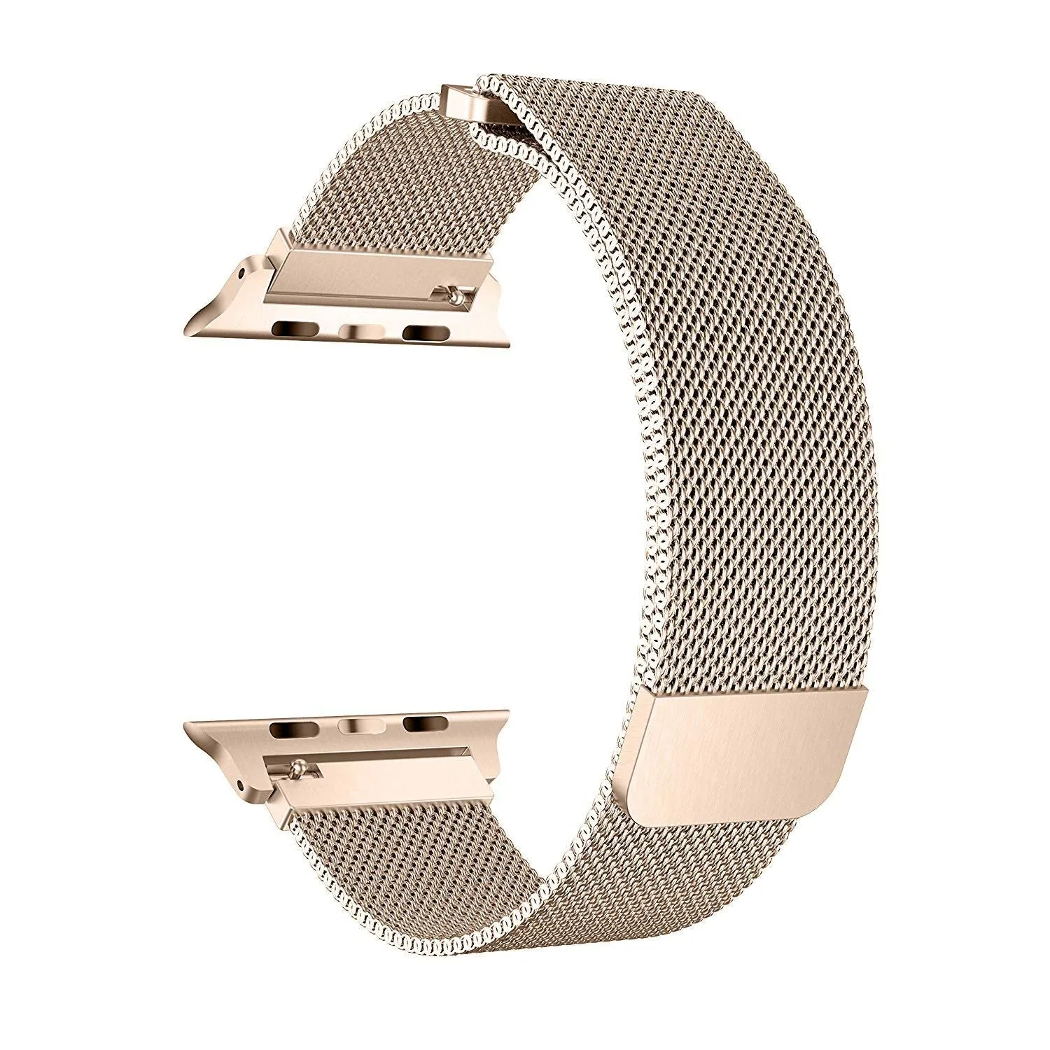 Stainless Steel Mesh Milanese Loop Compatible for Apple Watch Band with Case 42mm, Adjustable Magnetic Closure Replacement Wristband iWatch Band for Apple Watch Series 3 2 1 - Gold