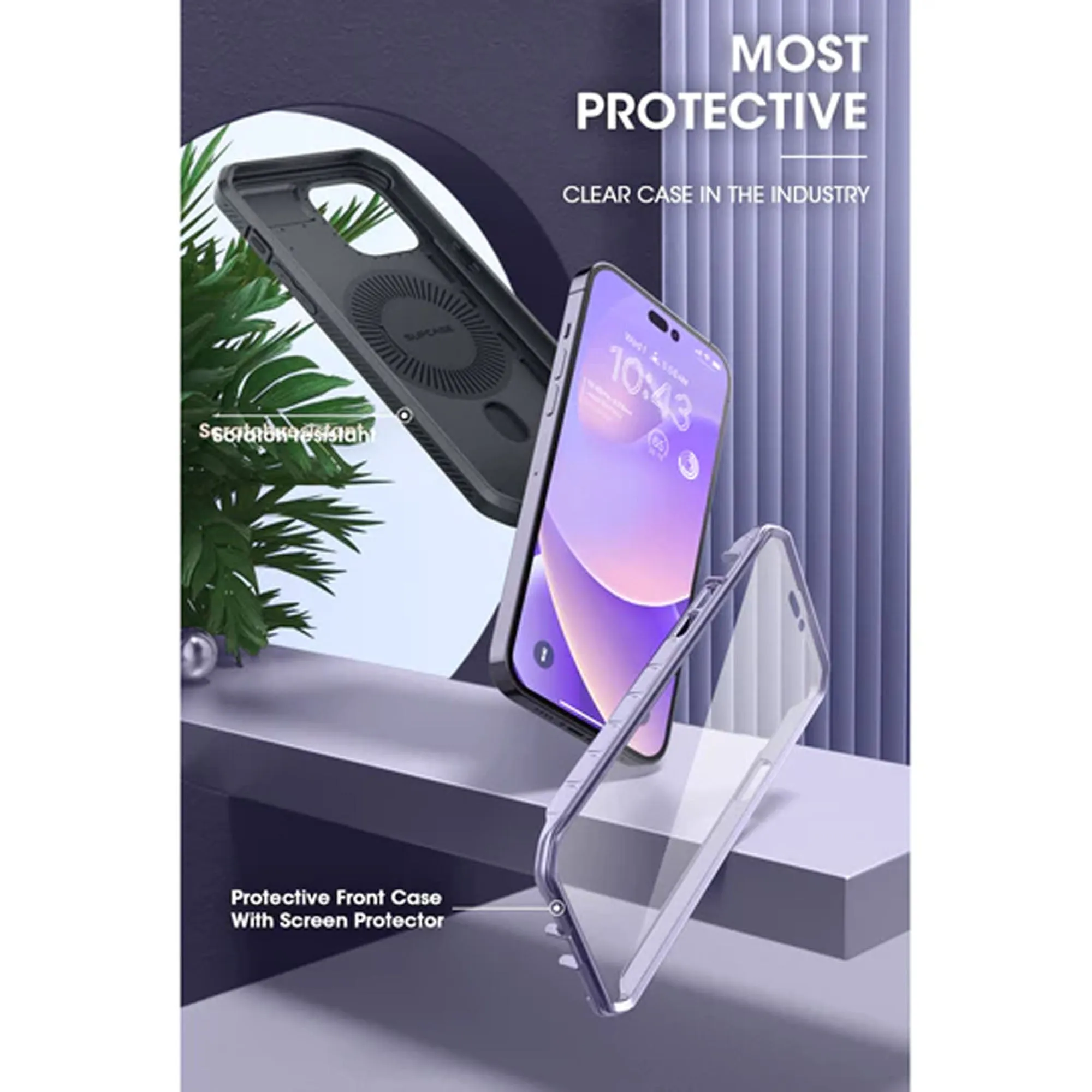 Supcase UB Unicorn Beetle PRO MAG for iPhone 14 Pro Max - MagSafe Rugged Case with Built-in Screen protector - Deep Purple (Barcode: 843439119970 )