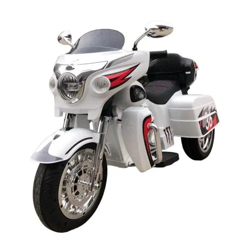 Super Cool 2025 Three-Wheeled Motorcycle Ride On Car | 12V | 2 Speeds | Lights | Music | Storage | Ages 3-8