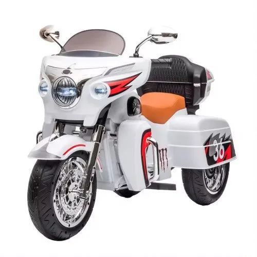 Super Cool 2025 Three-Wheeled Motorcycle Ride On Car | 12V | 2 Speeds | Lights | Music | Storage | Ages 3-8