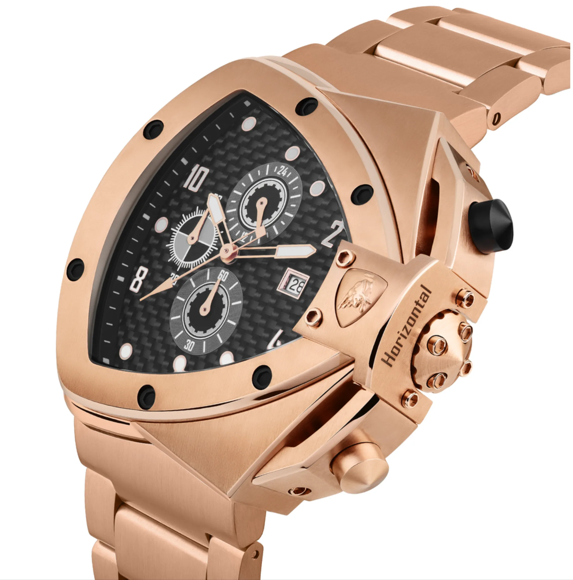 Tonino Lamborghini Men's Chronograph Watch Spyder Horizontal Rose Gold T20SH-C-B