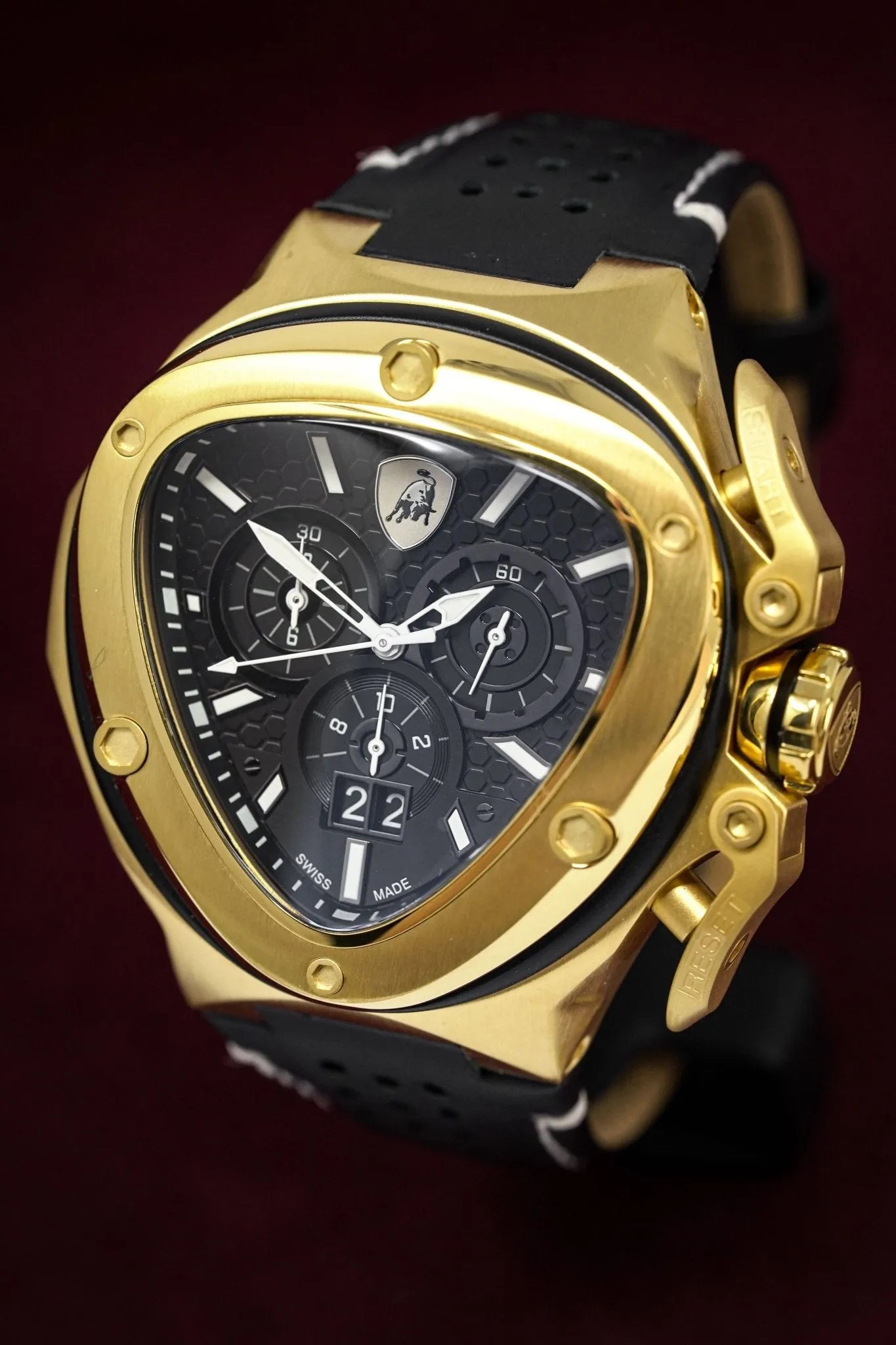 Tonino Lamborghini Spyder X Chronograph Watch Date Gold T9XD-YG