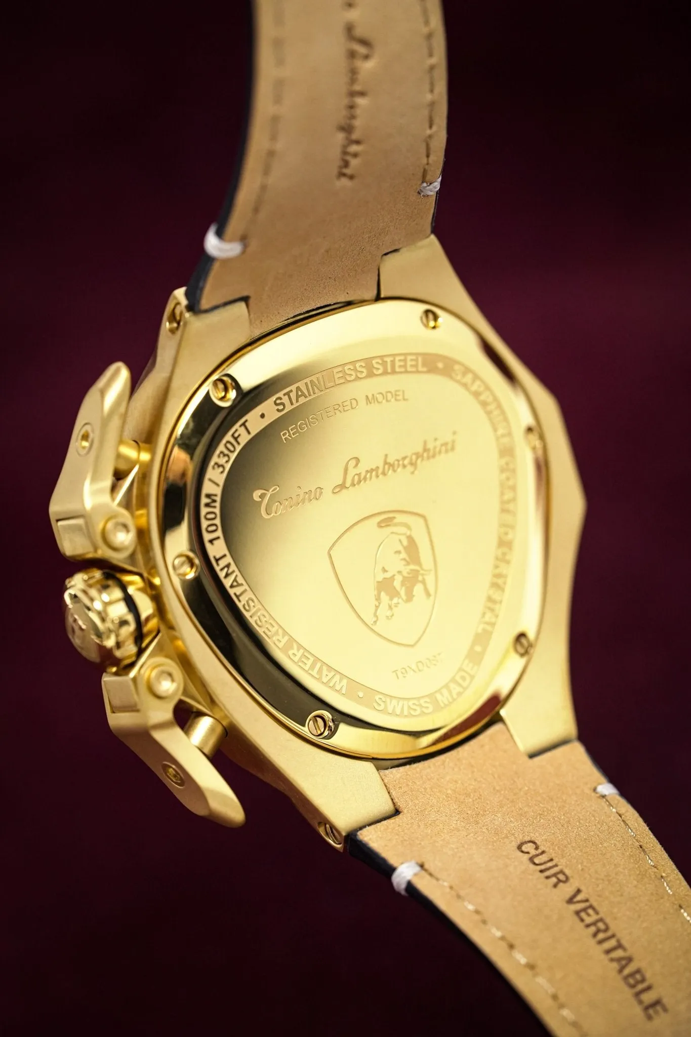 Tonino Lamborghini Spyder X Chronograph Watch Date Gold T9XD-YG