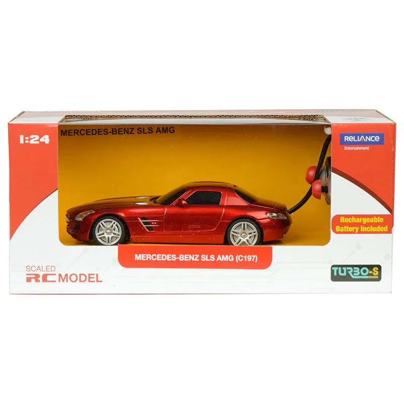 TurboS 1:24 Remote Control Benz SLS Licensed Toys Car, Red