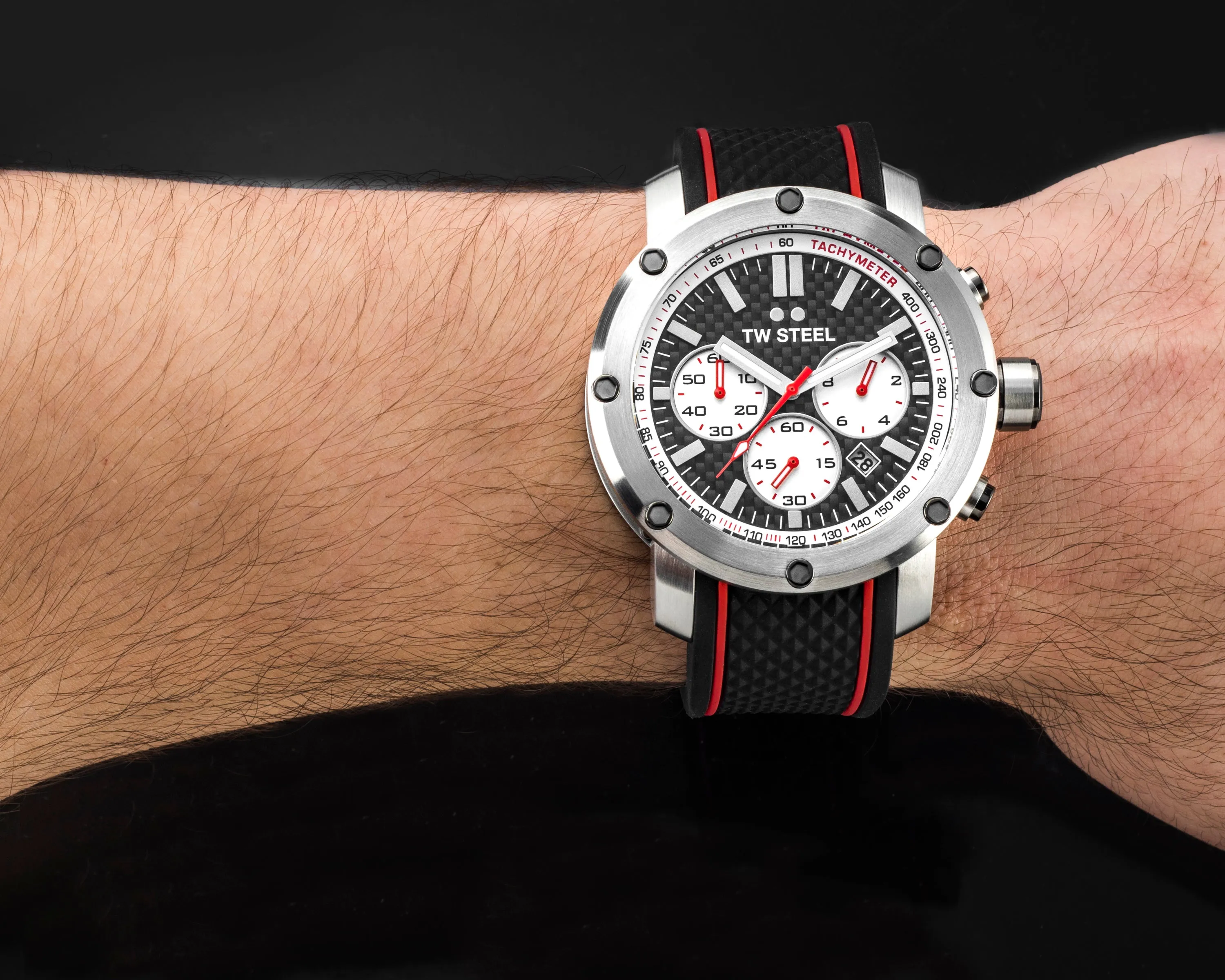 TW Steel Watch Grandeur Tech Chronograph Black Red TS1