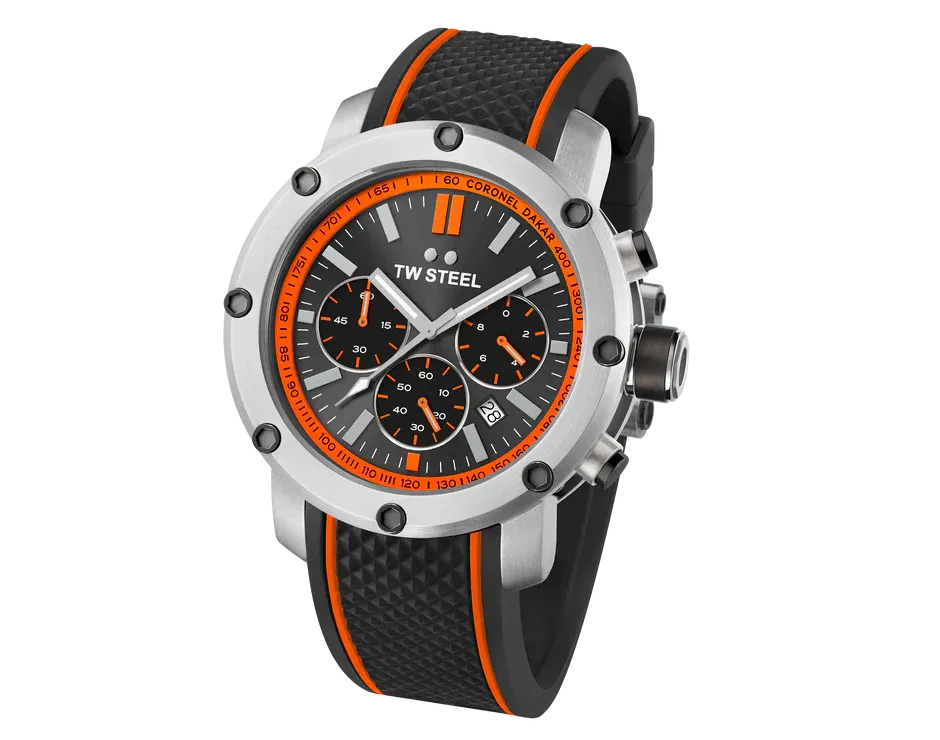 TW Steel Watch Grandeur Tech Chronograph Orange TS8