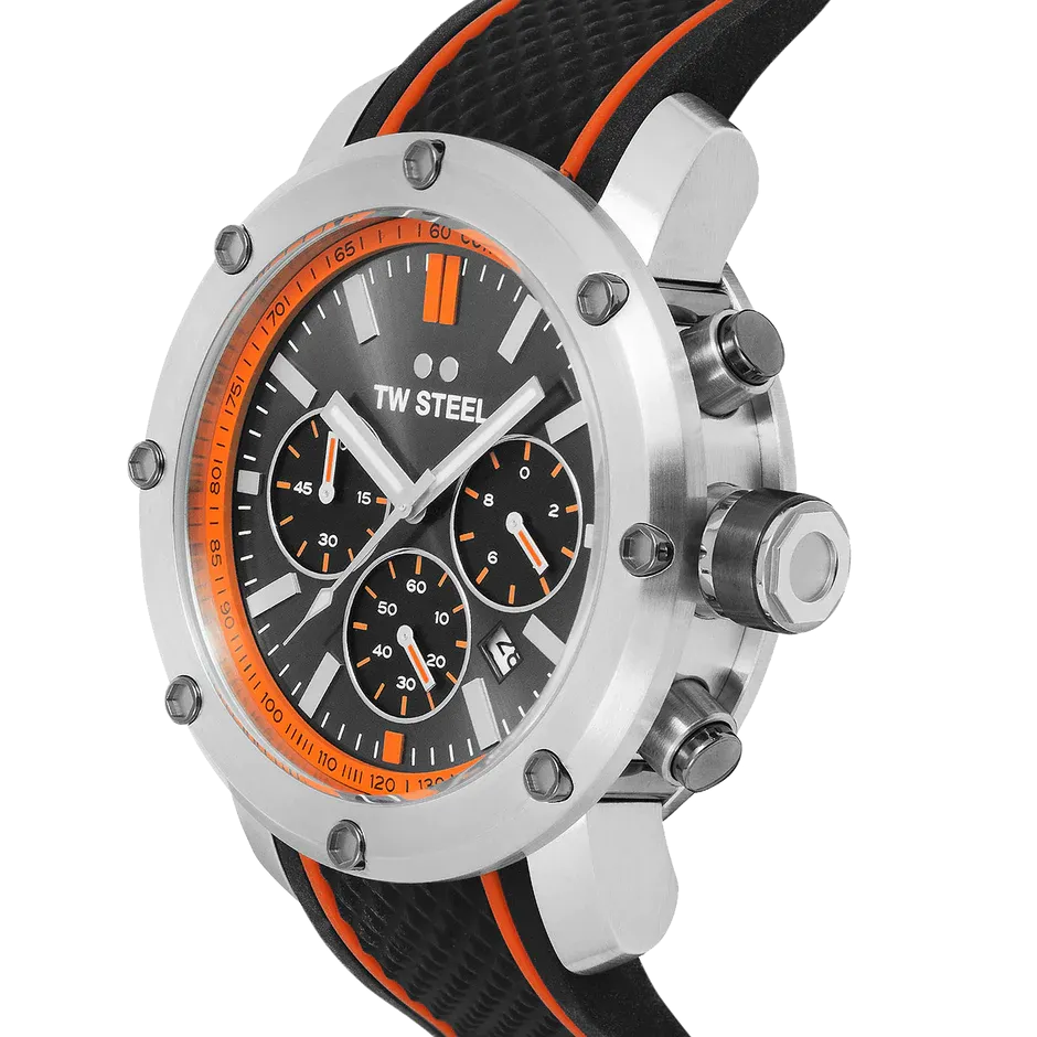 TW Steel Watch Grandeur Tech Chronograph Orange TS8