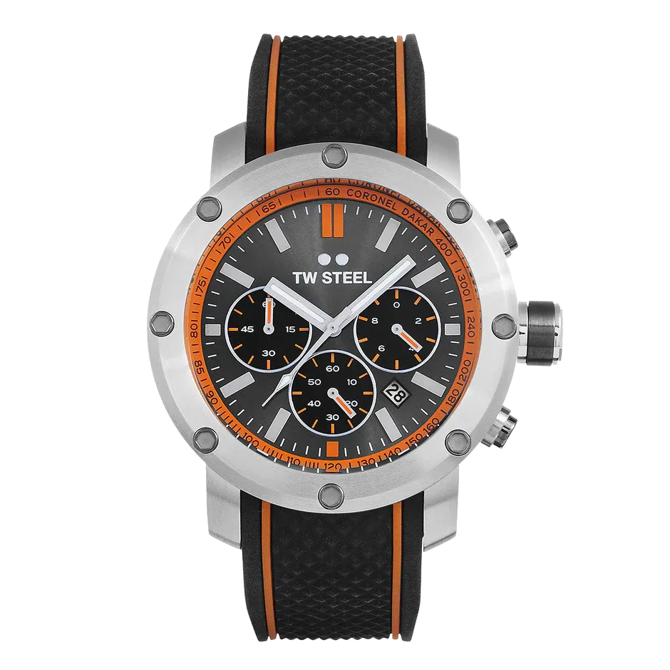 TW Steel Watch Grandeur Tech Chronograph Orange TS8