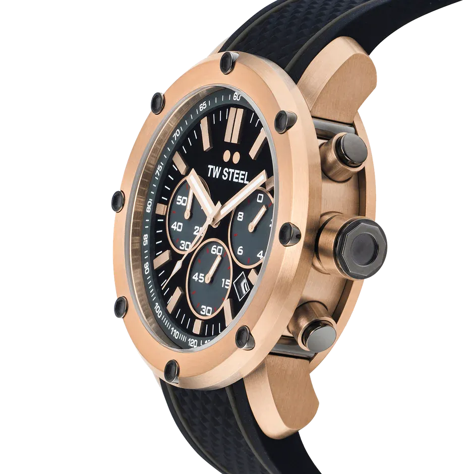 TW Steel Watch Grandeur Tech Chronograph Rose Gold TS5