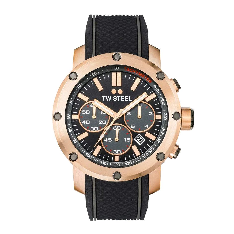 TW Steel Watch Grandeur Tech Chronograph Rose Gold TS5