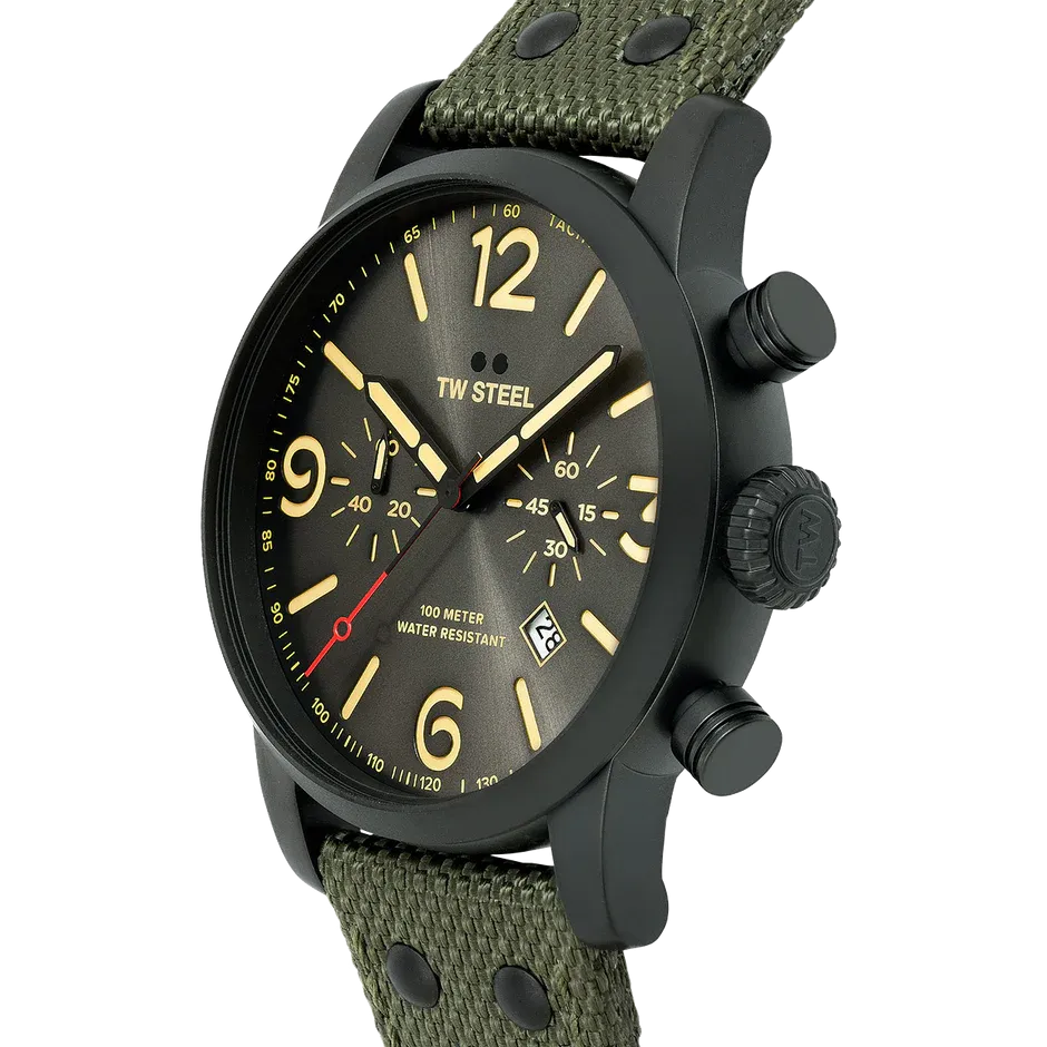 TW Steel Watch Maverick Chronograph Khaki MS124