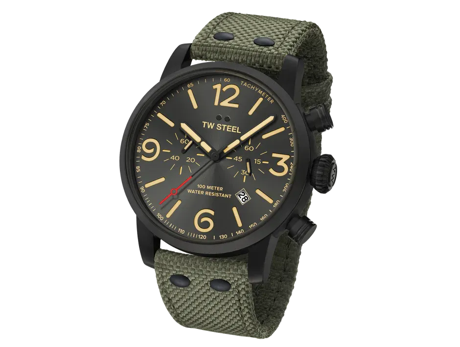 TW Steel Watch Maverick Chronograph Khaki MS124