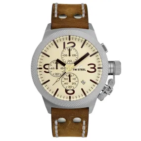 TW Steel Watch Men's Canteen Chronograph Cream CS104