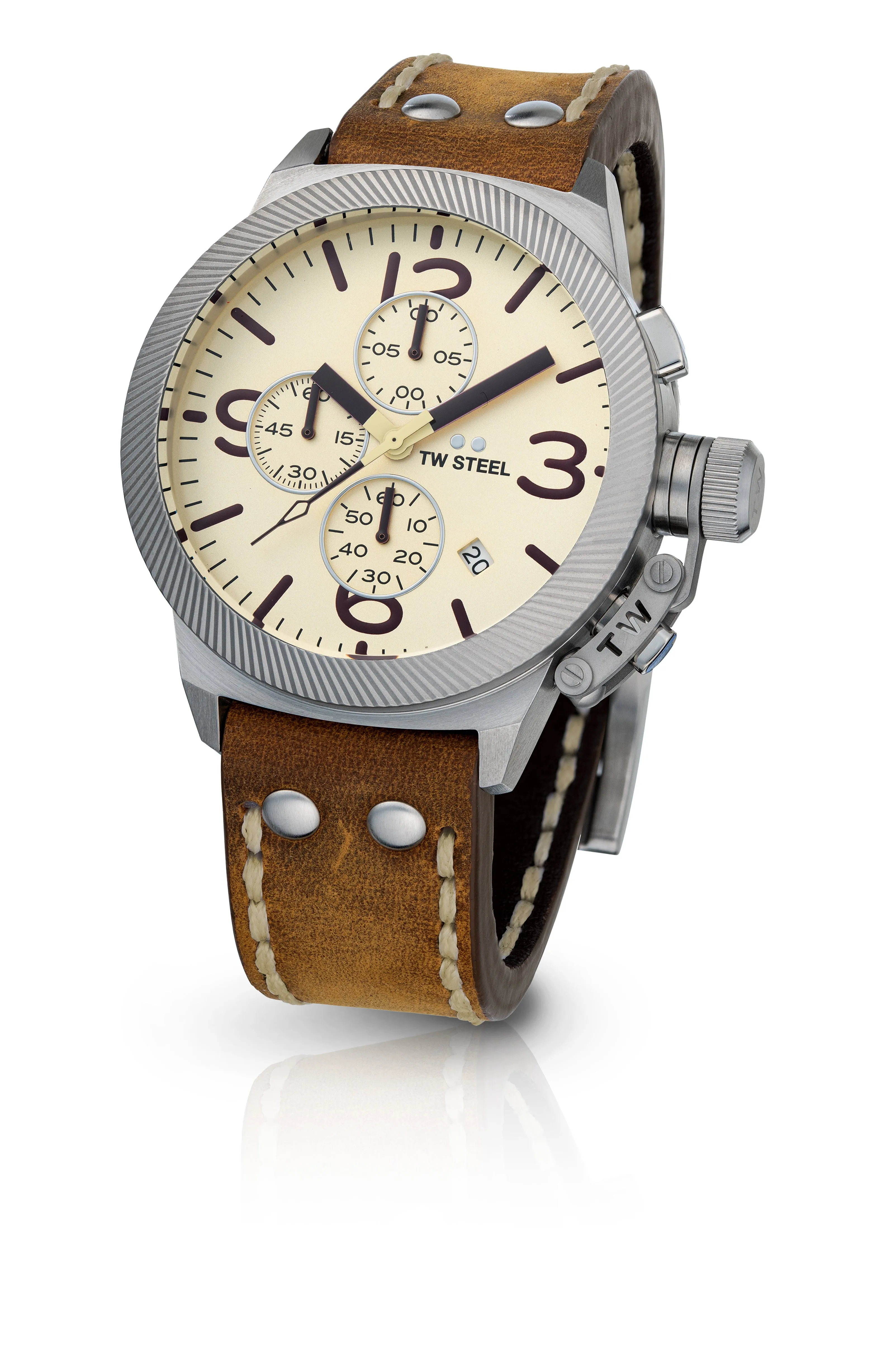 TW Steel Watch Men's Canteen Chronograph Cream CS104