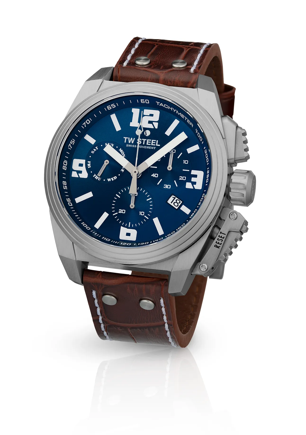 TW Steel Watch Swiss Canteen Chronograph Blue TW1113