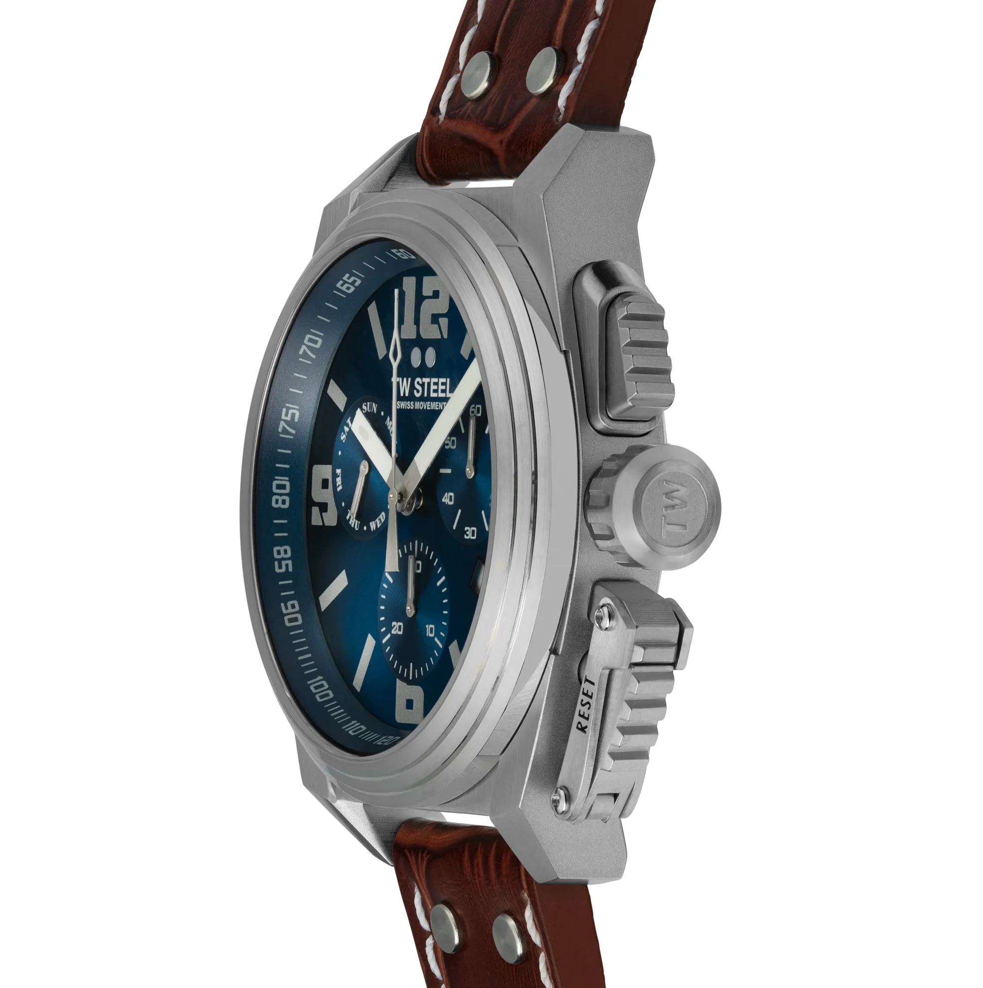 TW Steel Watch Swiss Canteen Chronograph Blue TW1113