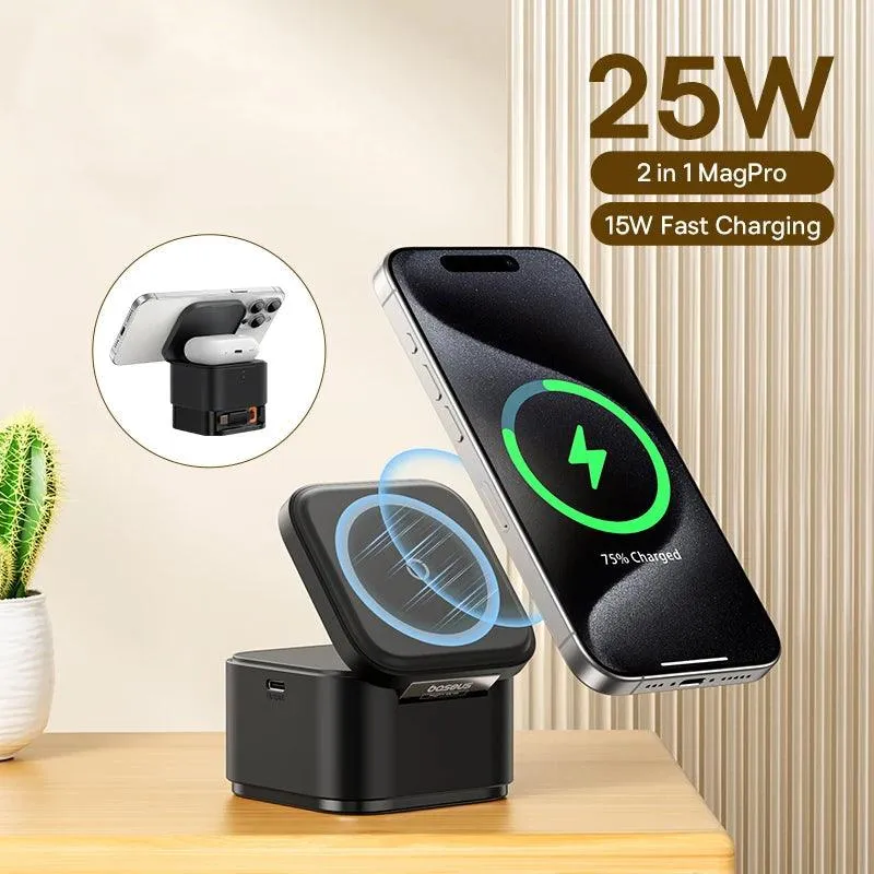 Ultimate 25W 2 in 1 IOS Magnetic Wireless Charger Stand Fast Charging