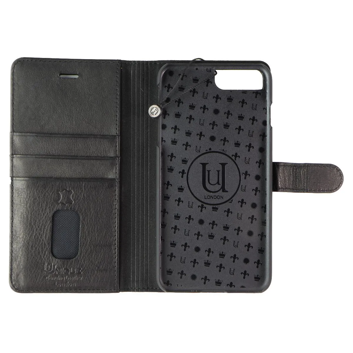 Unique London 2-in-1 Leather Folio for Apple iPhone 8 Plus/7 Plus - Black