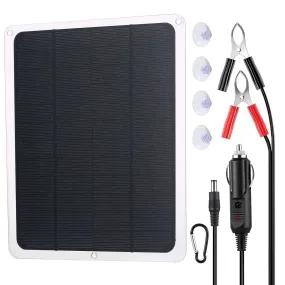 Upgraded Car Solar Battery Trickle Charger Maintainer 12V Portable Waterproof Solar Panel Trickle Charging Kit for Motorcycle RV