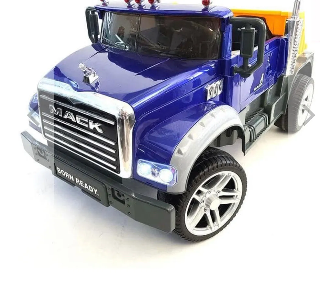 Upgraded Licensed 2025 Mack Truck 24V | 2 Seater Ride-On | Leather Seats | Rubber Tires | Remote | Pre Order