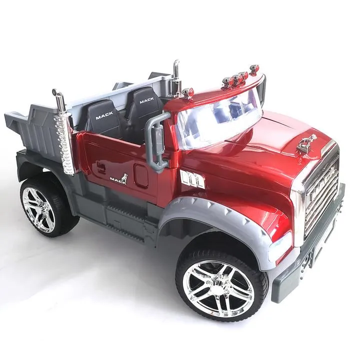 Upgraded Licensed 2025 Mack Truck 24V | 2 Seater Ride-On | Leather Seats | Rubber Tires | Remote | Pre Order