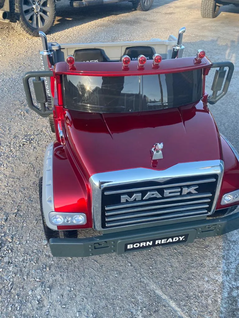 Upgraded Licensed 2025 Mack Truck 24V | 2 Seater Ride-On | Leather Seats | Rubber Tires | Remote | Pre Order