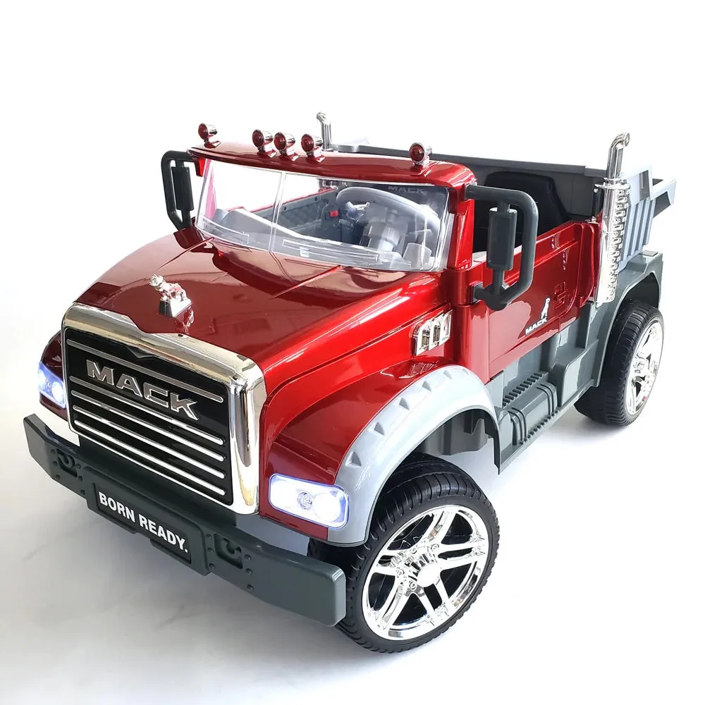 Upgraded Licensed 2025 Mack Truck 24V | 2 Seater Ride-On | Leather Seats | Rubber Tires | Remote | Pre Order