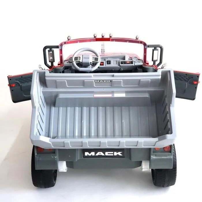 Upgraded Licensed 2025 Mack Truck 24V | 2 Seater Ride-On | Leather Seats | Rubber Tires | Remote | Pre Order