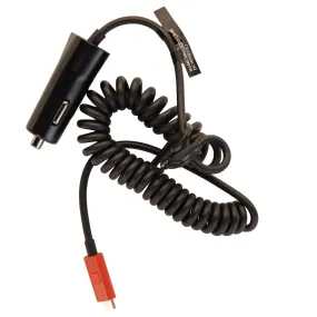 Verizon Coiled Car Charger with Micro-USB Connector and LED Light - Black