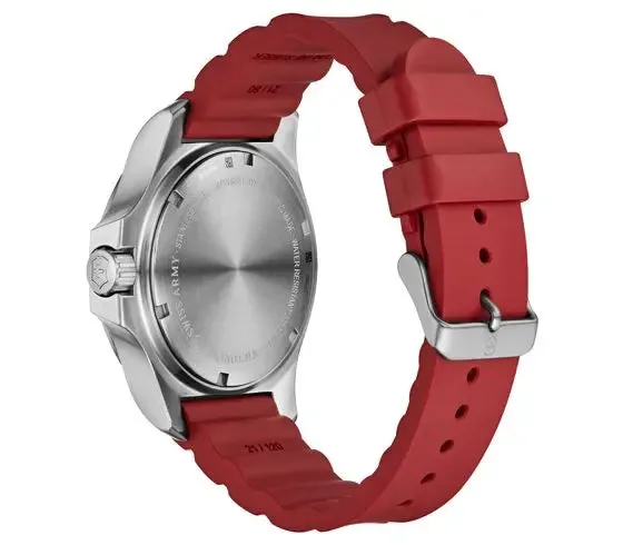 Victorinox Mens Watch I.N.O.X Red Dial Rubber Strap 241719.1