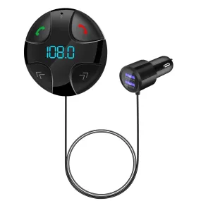 Wireless FM Transmitter V4.2 MP3 Player 3.4A Dual USB Charge Hands-free TF Card LED Display for Car Audio System