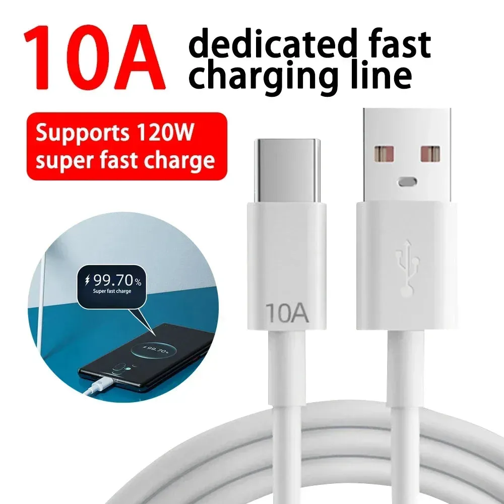 Xiaomi 120W Super Fast Charger 6A Cable USB 5.0 Type-C USB Turbo Charging Cable 120W MAX Fast Charging EU/US/UK iPhone Android